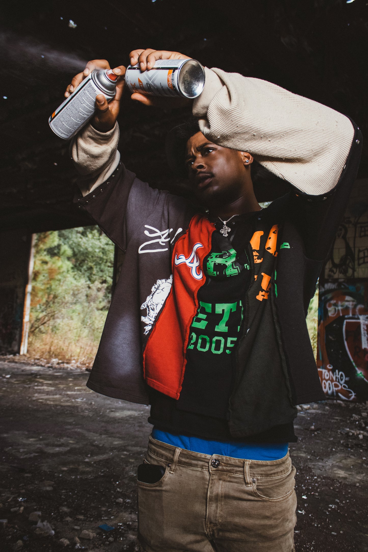 'Fractured' Double Sleeve Tees